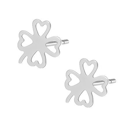 Kolczyki srebrne koniczynki sztyft