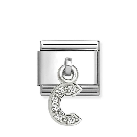 Element link do bransoletek Nomination Composable Stal + Srebro 925 litera C z cyrkoniami