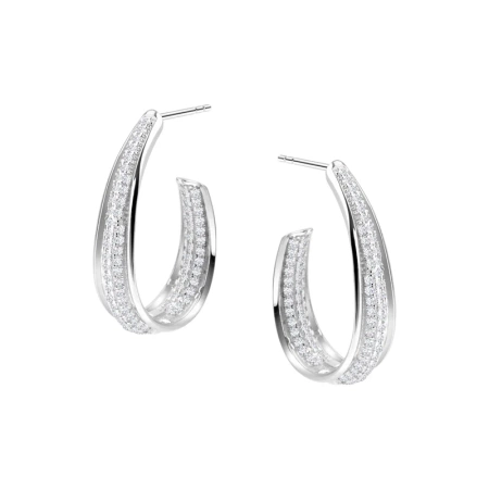 Kolczyki srebrne półkółka z cyrkoniami
