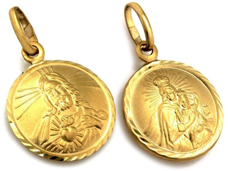 Złoty medalik szkaplerz zawieszka złota do łańcuszka