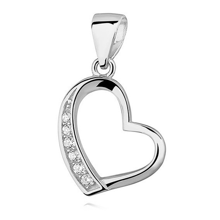 Srebrna zawieszka serce z cyrkoniami