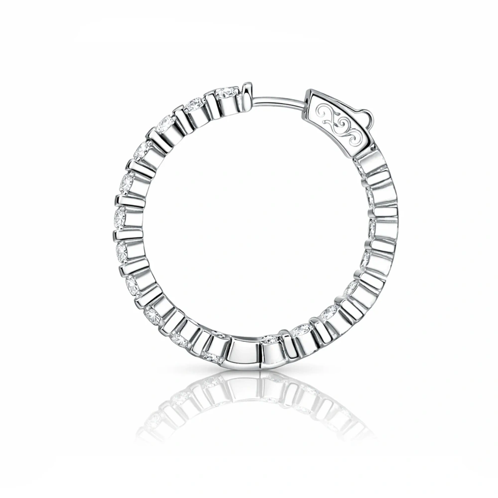 Kolczyki srebrne kółka z cyrkoniami