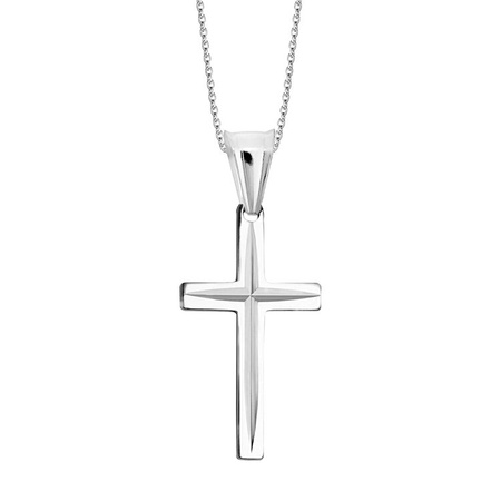 Srebrny krzyżyk z diamentowaniem