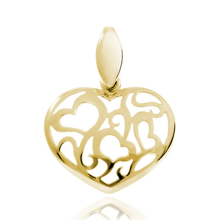 Zawieszka pozłacana serce ażurowe