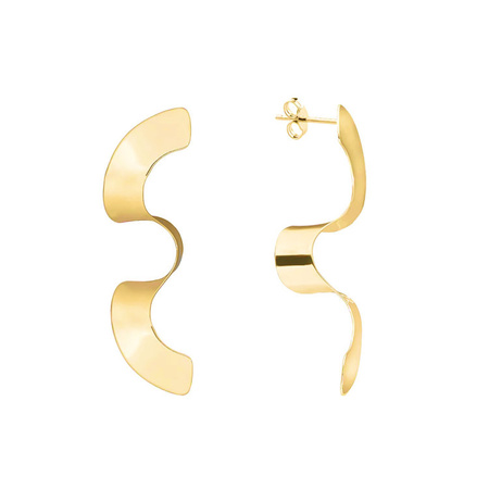 Złocone kolczyki skręcone blaszki