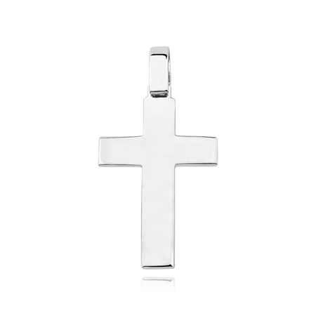 Srebrny krzyżyk rodowany gładki