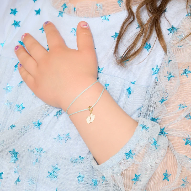 Zawieszka pozłacana do bransoletek stópki