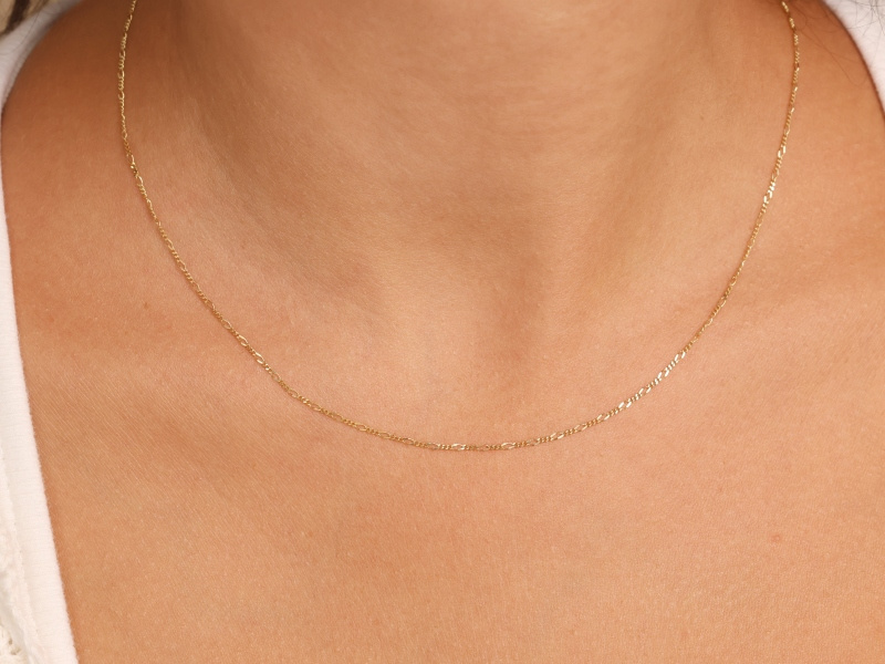 Złoty łańcuszek splot figaro złoto 585 45cm