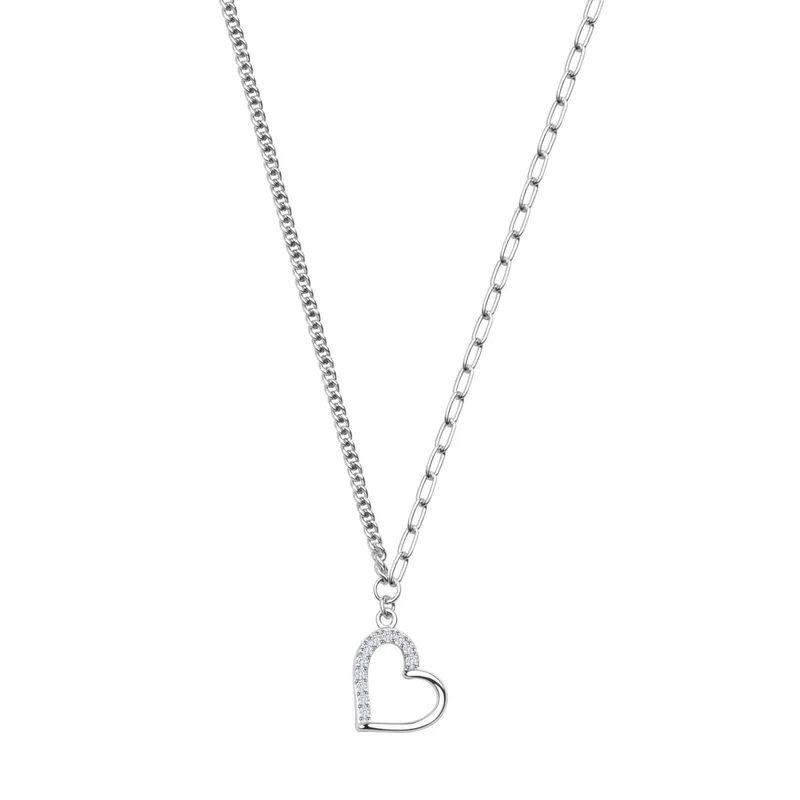 Naszyjnik srebrny serce z cyrkoniami