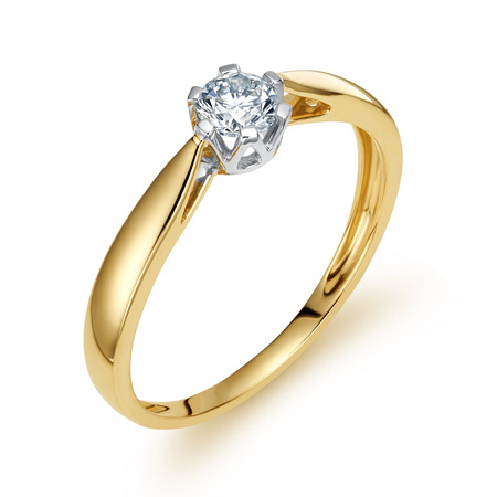 Złoty pierścionek z diamentem