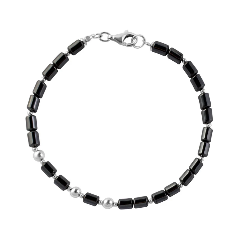 Bransoletka srebrna z hematytem 