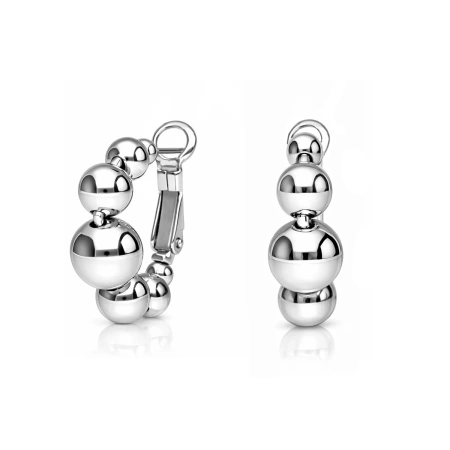 Kolczyki srebrne kółka z kuleczkami