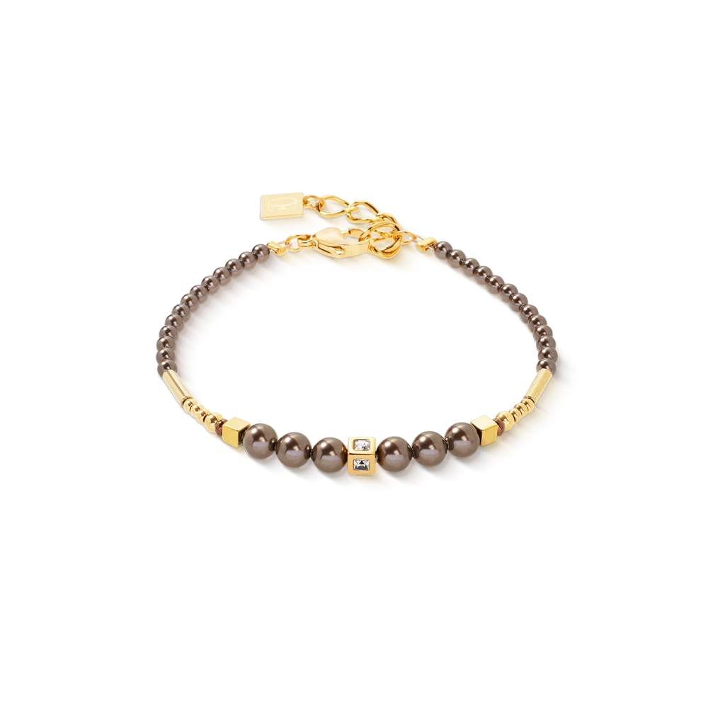 Bransoletka Shimmering Princess Pearls złoto-brązowa