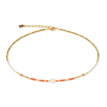 Naszyjnik Sunset Pearl złoto-koral