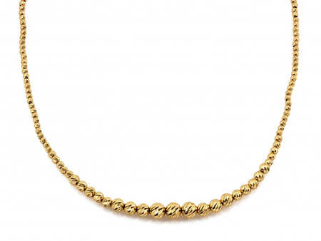 Naszyjnik złoty z diamentowanych kuleczek