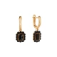 Kolczyki pozłacane wiszące z czarnymi cyrkoniami