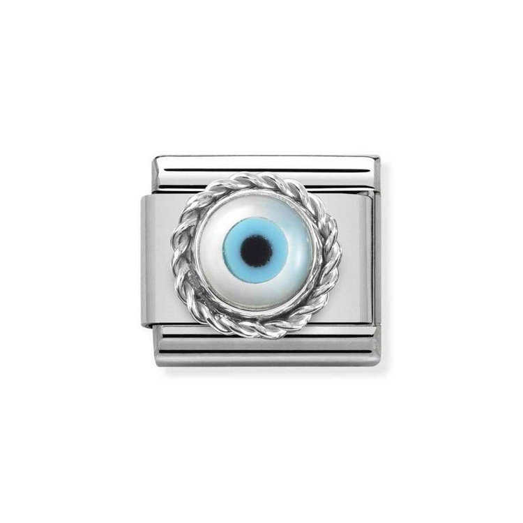 Element link do bransoletek Nomination Composable Stal + Srebro 925 greek eye greckie oko