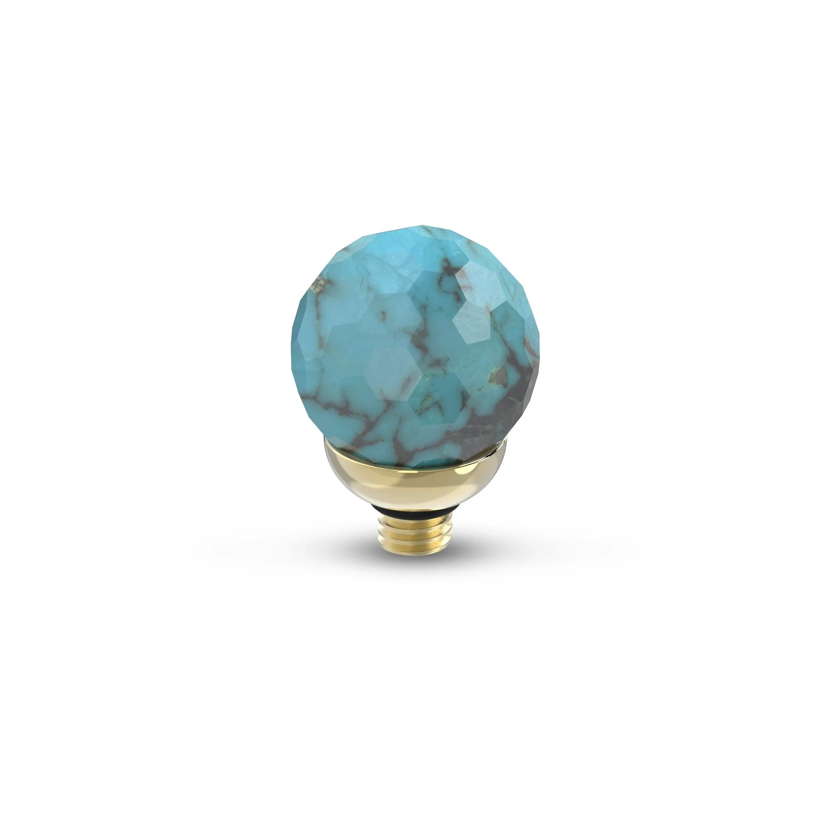 Melano Twisted Gemstone Facet Ball Turquoise