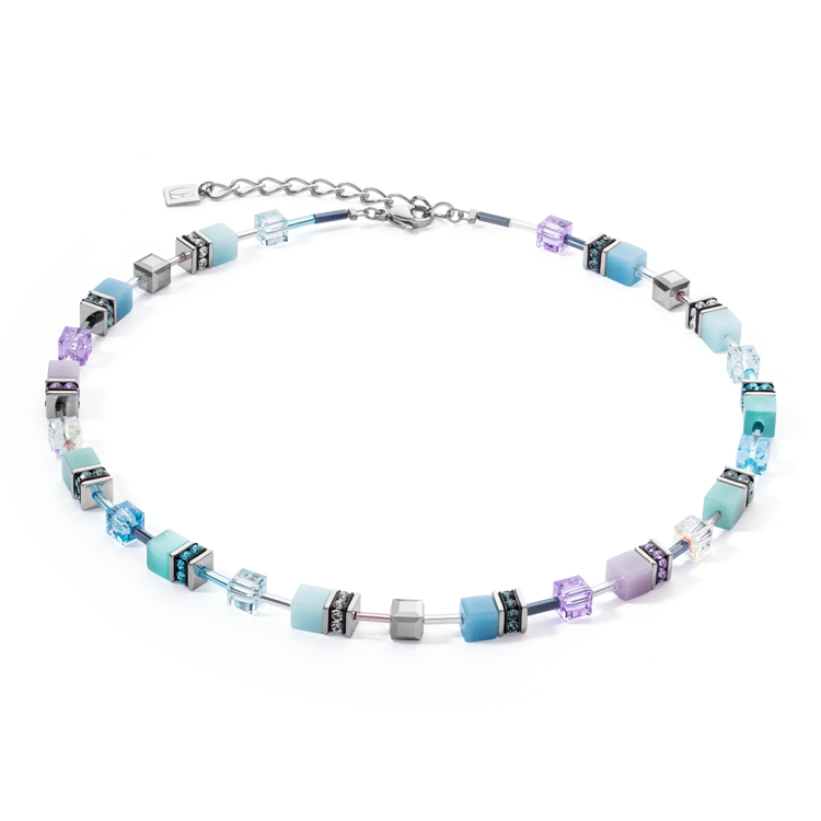 Naszyjnik Coeur de Lion GeoCUBE Iconic necklace aqua-lilac