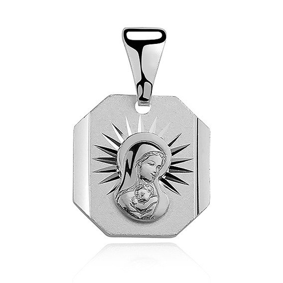 Srebrny medalik Matka Boska z dzieciątkiem