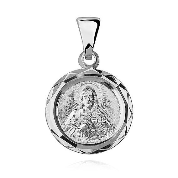 Srebrny medalik z wizerunkiem Jezusa