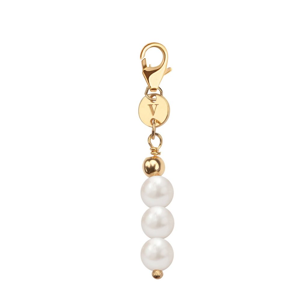 Charms beads srebrny perły pozłacane