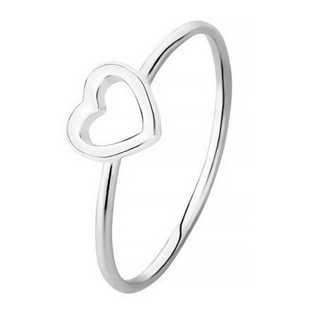 Delikatny srebrny pierścionek z sercem