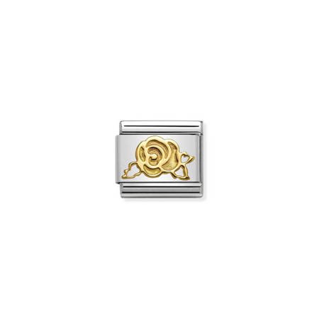Element link do bransoletek Nomination Composable Stal + Złoto 18k róża