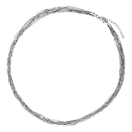 Naszyjnik srebrny rodowany łańcuszki