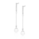 Kolczyki wiszące z perłami srebro cyrkonie